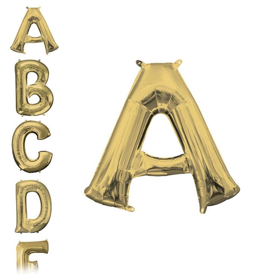 13in Air-Filled White Gold Letter Balloon (A)